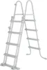 A gray plastic pool ladder against a white background. Produktbild-Vorschau