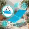 Liegestuhl für Strand, Gartenliege aus Stahl klappbar mit Produktbild-Vorschau 6
