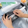 Hands using a vacuum sealer machine to seal a vacuum bag. Produktbild-Vorschau