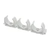 Three white pipe clamps are arranged in a row on a white background. Produktbild-Vorschau