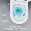doporro WC Suspendu Blanc Cuvette Céramique Toilette avec Voir les images du produit 3