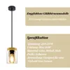 ZMH Pendelleuchte Schwarz Glas Esstisch 1 Flammig Holz Produktbild-Vorschau 5