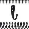 10 Stueck schwarze kleine Haken an der Wand montiert mit 20 Produktbild-Vorschau 2