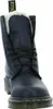 A close-up, front-facing view of a black Dr. Martens boot. Podgląd zdjęcia produktu