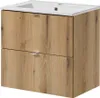 A bathroom vanity with a sink and two drawers, presented against a white background. Produktbild-Vorschau