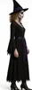 Hexenkostüm Damen Schwarz Lila – Kleid mit Gürtel und Hut, Produktbild-Vorschau 2