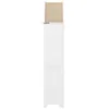 Side view of a tall white cabinet with a beige fabric top. Náhľad obrázku produktu