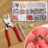 2er Set Druckknopfzange für Kleidung + 80 Rostfreie 9,5 mm Produktbild-Vorschau 2