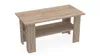 A modern coffee table with a shelf, made of wood-look material, shown from a slightly elevated diagonal angle against a white background. Podgląd zdjęcia produktu
