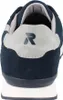 The back view of a blue sneaker with gray accents. Voir les images du produit