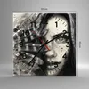 Wanduhr - Quadrat - Glasuhr - Frau Federn Lippen Kunst. - Produktbild-Vorschau 3