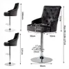 Tabouret de bar FATIVO, velours noir, pivotant, hauteur Voir les images du produit 5
