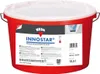 A red bucket of paint with a label on it. Produktbild-Vorschau