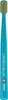 A teal toothbrush with gold bristles is shown vertically against a white background. Náhled obrázku produktu