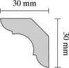 A diagram showing the cross-section of a decorative molding profile with dimensions. Produktbild-Vorschau