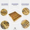 QUVIO Besteckfach Organizer Holz - Verstellbare Produktbild-Vorschau 2