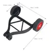 A black garden tool support wheel with red accents, shown from a diagonal angle on a white background with measurement annotations. Náhled obrázku produktu