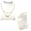 Collier Edelstahl 2reihig einfarbig Schriftzug Forever Herz Produktbild-Vorschau 3