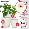 KOTARBAU® Lot de 3 pots de fleurs avec soucoupes, blanc  ⌀ Voir les images du produit 4