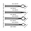 A diagram showing four different types of blacksmith tongs with various dimensions labeled. Anteprima dell’immagine prodotto