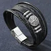 INF Bracciale in pelle intrecciata con ciondolo Albero Anteprima dell’immagine prodotto 3