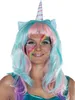 Damen Perücke Einhorn Magic Unicorn Fasching Karneval Produktbild-Vorschau 4