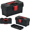 Multiple views of a black and red toolbox against a white background. Produktbild-Vorschau