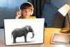 MuchoWow® Laptop Aufkleber Sticker Cover Elefant auf weißem Produktbild-Vorschau 3