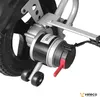 Close-up view of the motor and wheel assembly of an electric wheelchair. Náhľad obrázku produktu