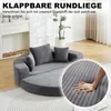 2-in-1 Schlafsofa in Grau – Halbrundes Sofa verwandelt sich Produktbild-Vorschau 4