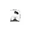 A diagram of a Bosch dust extraction hood for an angle grinder, with dimensions indicated. Voir les images du produit