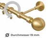 400 cm 1-läufig Metall Gardinenstange 19 mm Messing Matt Produktbild-Vorschau 2