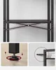Close-up details of a black shelving unit, highlighting its construction and adjustability. Produktbild-Vorschau