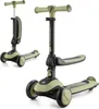 A product shot of a green and black Kinderkraft HALLEY 2-in-1 scooter, shown from two angles. Produktbild-Vorschau