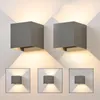 ZMH 2 Stück LED Wandleuchte Aussen 5W Grau Wandlampe Produktbild-Vorschau 1