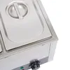 Close-up view of a stainless steel chafing dish with a partially open lid and a thermostat dial on the front. Náhled obrázku produktu