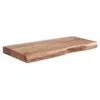 A wooden shelf with a live edge, presented against a white background. Produktbild-Vorschau