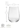 12x Gaia 590ml Extra Groß Stiellose Weingläser - Glas Rot Produktbild-Vorschau 3