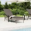 Sonnenliege mit Auflage Grau Poly Rattan Produktbild-Vorschau 2