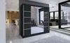 A modern living room with a large black wardrobe with mirrored doors. Náhled obrázku produktu