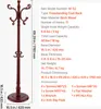 A freestanding wooden coat rack with specifications listed next to it. Anteprima dell’immagine prodotto