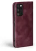 A burgundy flip case for a smartphone is shown from the side against a white background. Produktbild-Vorschau