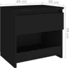 A 3D render of a black nightstand with measurements. Anteprima dell’immagine prodotto