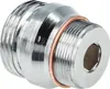 A close-up studio shot of a metal adapter with threads and a copper ring. Produktbild-Vorschau