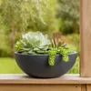 Okrúhly čierny plastový obal na kvety 40x16 cm Náhľad obrázku produktu 7