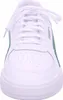 A front view of a white Puma sneaker with green accents. Produktbild-Vorschau