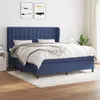 Boxspringbett mit Matratze Blau 160x200 cm Stoff Produktbild-Vorschau 2