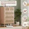 Kommode aus Rattan mit 5 Schubladen, Schlafzimmer-Sideboard Produktbild-Vorschau 5