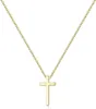Collana da donna con croce placcata oro 18 carati e catena Anteprima dell’immagine prodotto 4
