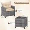 COSTWAY Gartenmöbel Set Polyrattan, 3-tlg. Balkonmöbel Produktbild-Vorschau 3